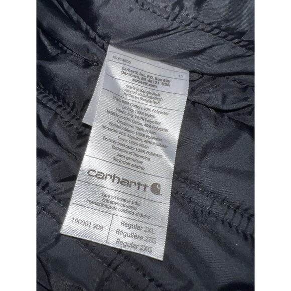 Carhartt Quick Duck quilted brown men's hooded coat men plus size 2Xl heavy coat - Picture 10 of 11
